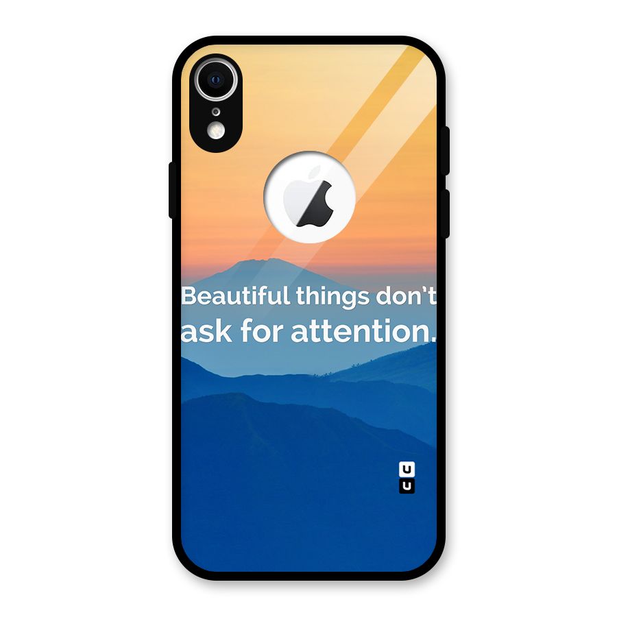 Beautiful Things Quote Glass Back Case for iPhone XR Logo Cut