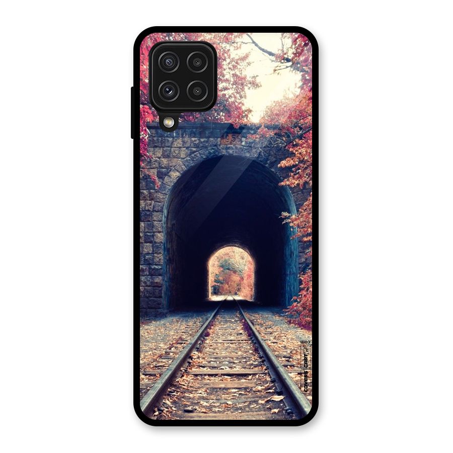 Beautiful Track Glass Back Case for Galaxy A22 4G