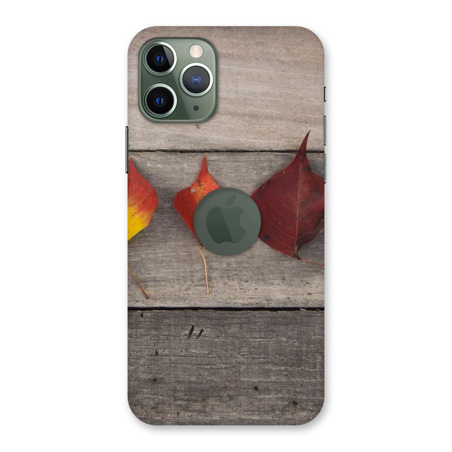 Beautiful Wood Leafs Back Case for iPhone 11 Pro Logo  Cut
