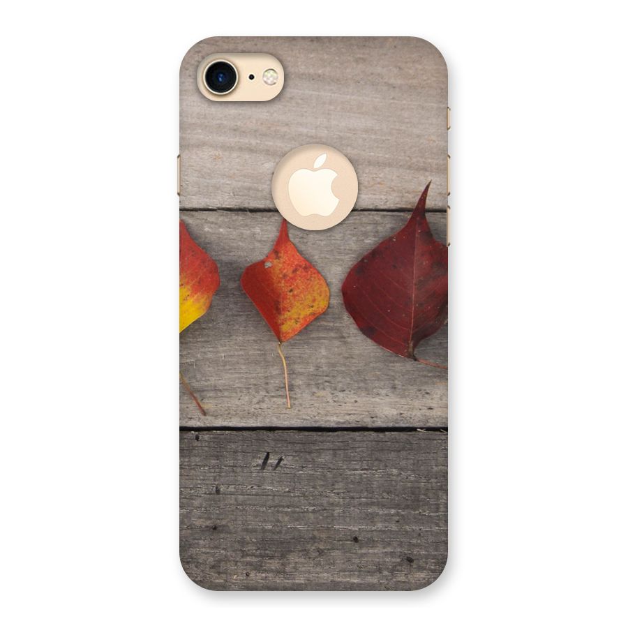 Beautiful Wood Leafs Back Case for iPhone 8 Logo Cut
