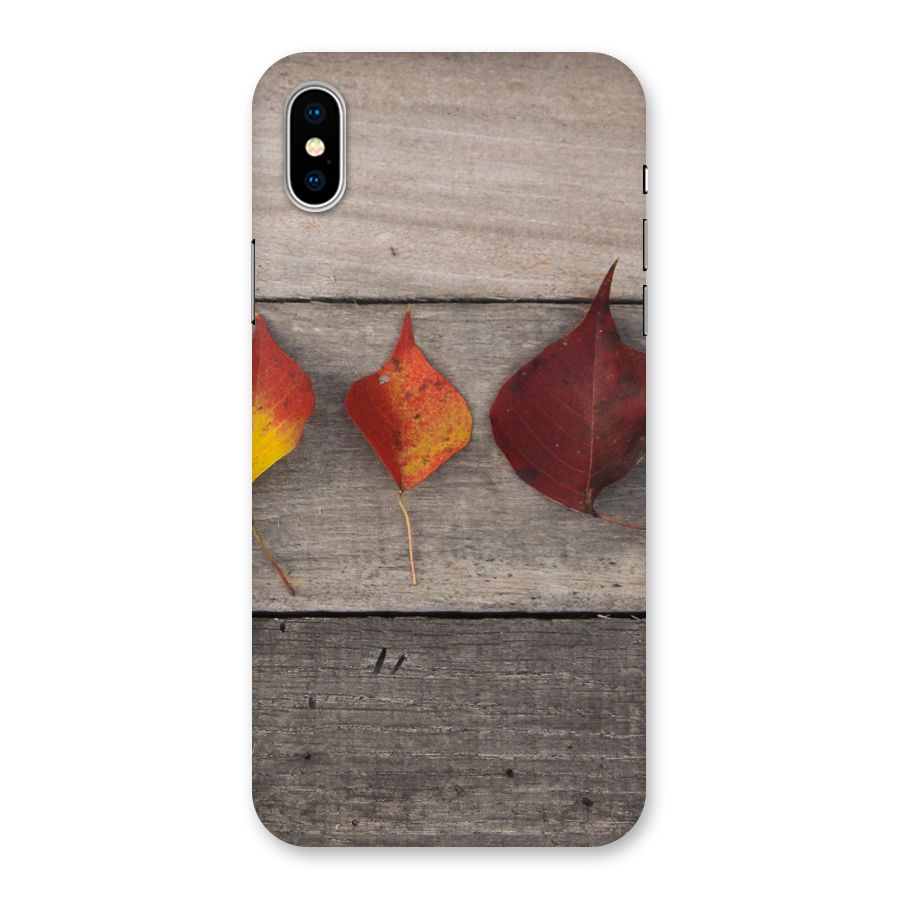 Beautiful Wood Leafs Back Case for iPhone XS