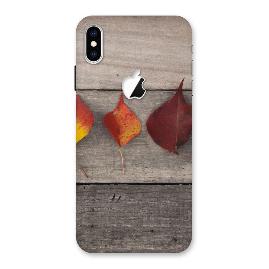 Beautiful Wood Leafs Back Case for iPhone XS Max Apple Cut