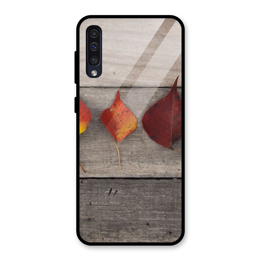 Beautiful Wood Leafs Glass Back Case for Galaxy A50