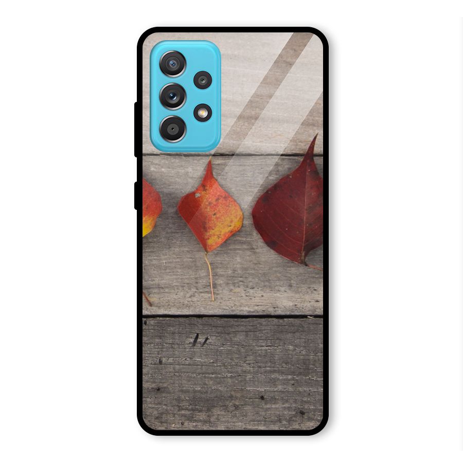 Beautiful Wood Leafs Glass Back Case for Galaxy A52