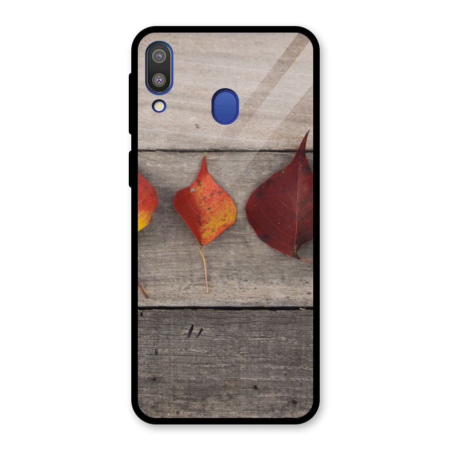 Beautiful Wood Leafs Glass Back Case for Galaxy M20