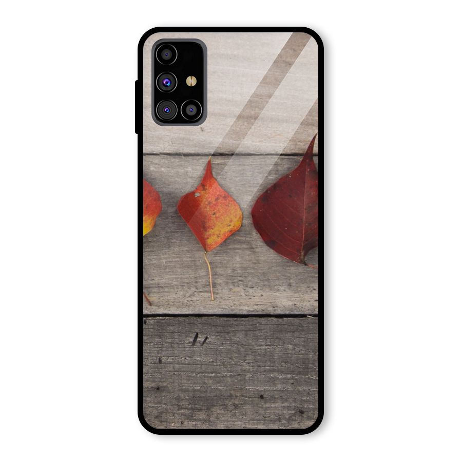 Beautiful Wood Leafs Glass Back Case for Galaxy M31s
