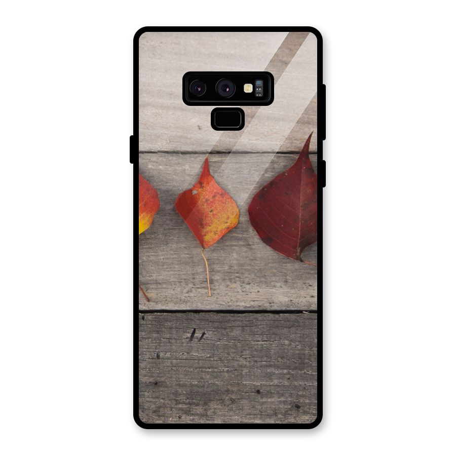 Beautiful Wood Leafs Glass Back Case for Galaxy Note 9
