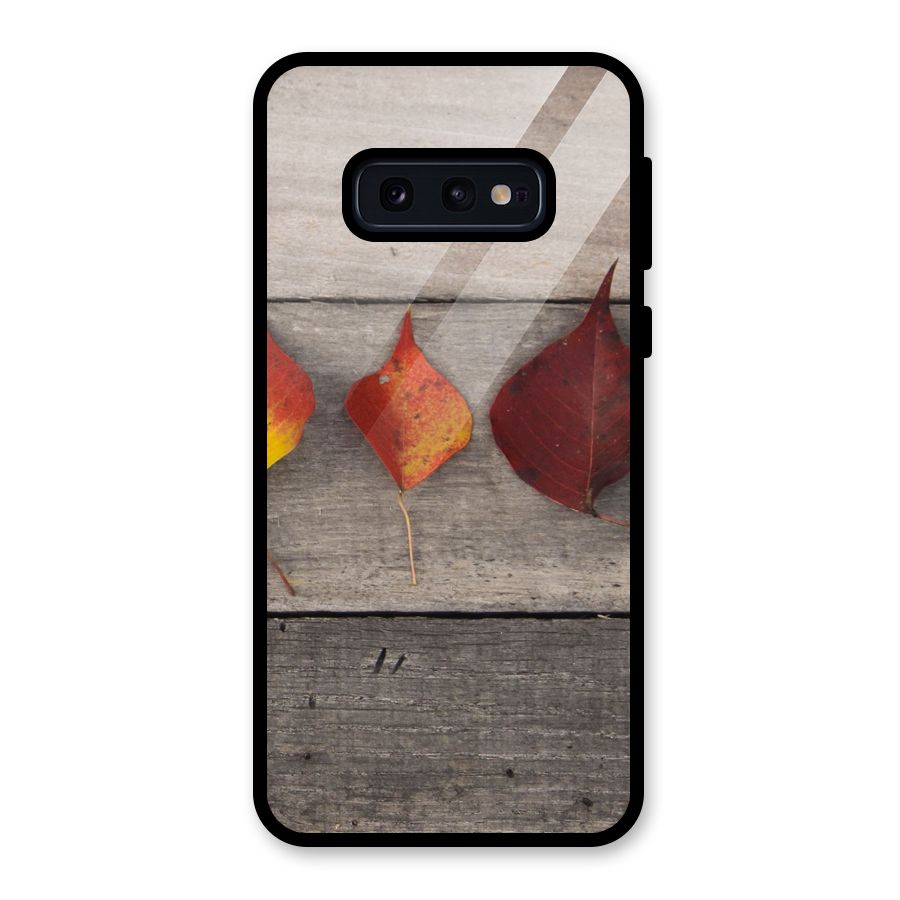 Beautiful Wood Leafs Glass Back Case for Galaxy S10e
