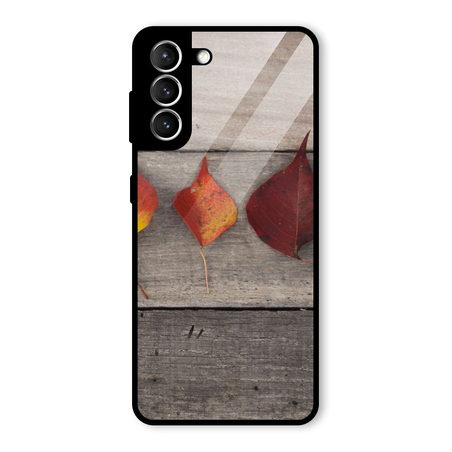 Beautiful Wood Leafs Glass Back Case for Galaxy S21 5G