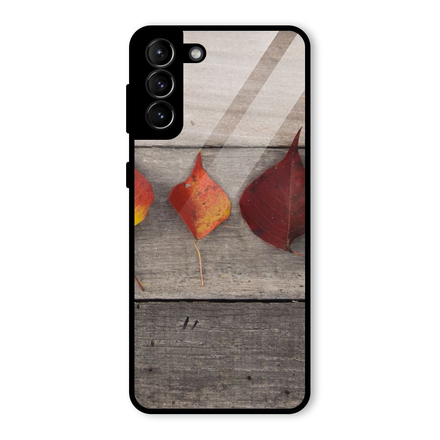 Beautiful Wood Leafs Glass Back Case for Galaxy S21 Plus