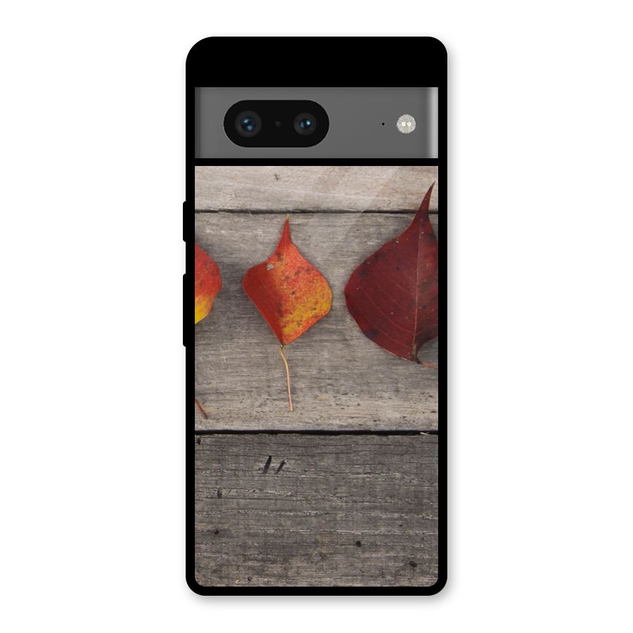 Beautiful Wood Leafs Glass Back Case for Google Pixel 7