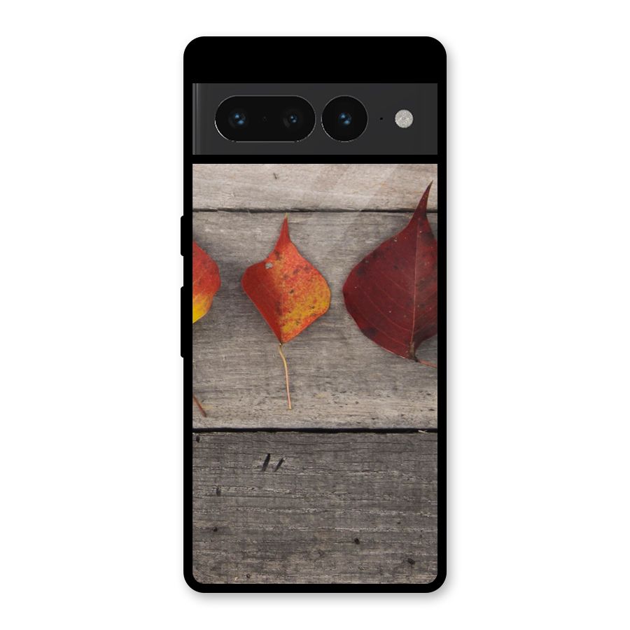 Beautiful Wood Leafs Glass Back Case for Google Pixel 7 Pro