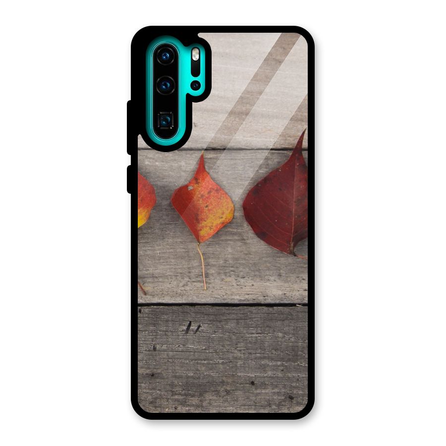 Beautiful Wood Leafs Glass Back Case for Huawei P30 Pro