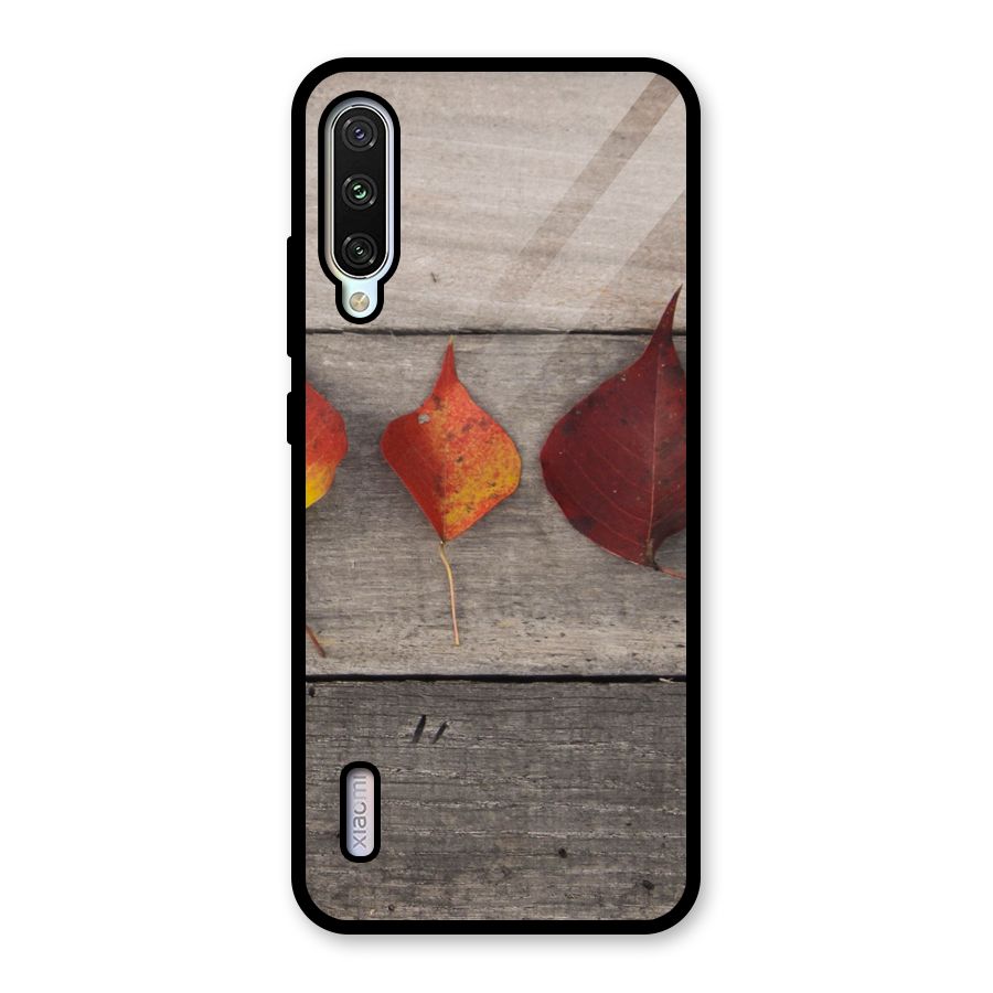 Beautiful Wood Leafs Glass Back Case for Mi A3
