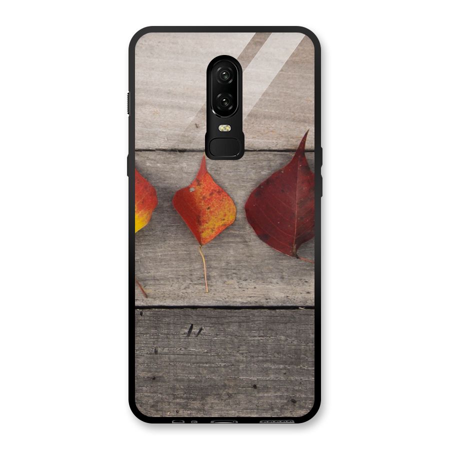 Beautiful Wood Leafs Glass Back Case for OnePlus 6