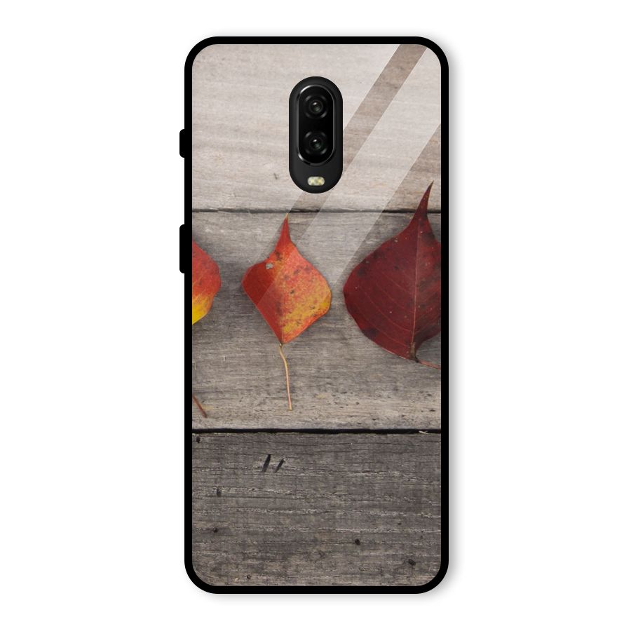 Beautiful Wood Leafs Glass Back Case for OnePlus 6T