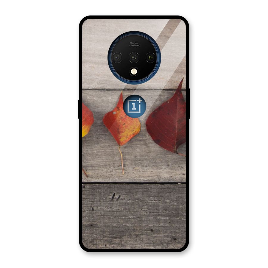 Beautiful Wood Leafs Glass Back Case for OnePlus 7T