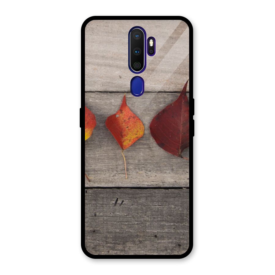 Beautiful Wood Leafs Glass Back Case for Oppo A9 (2020)