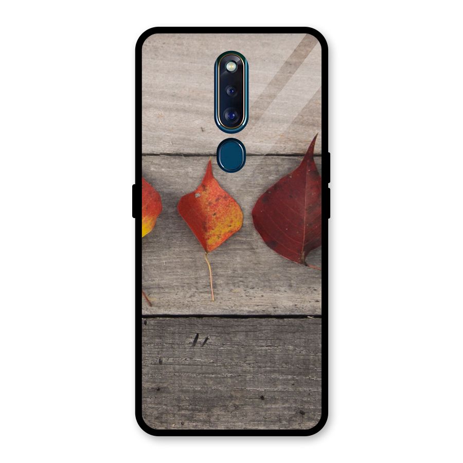 Beautiful Wood Leafs Glass Back Case for Oppo F11 Pro
