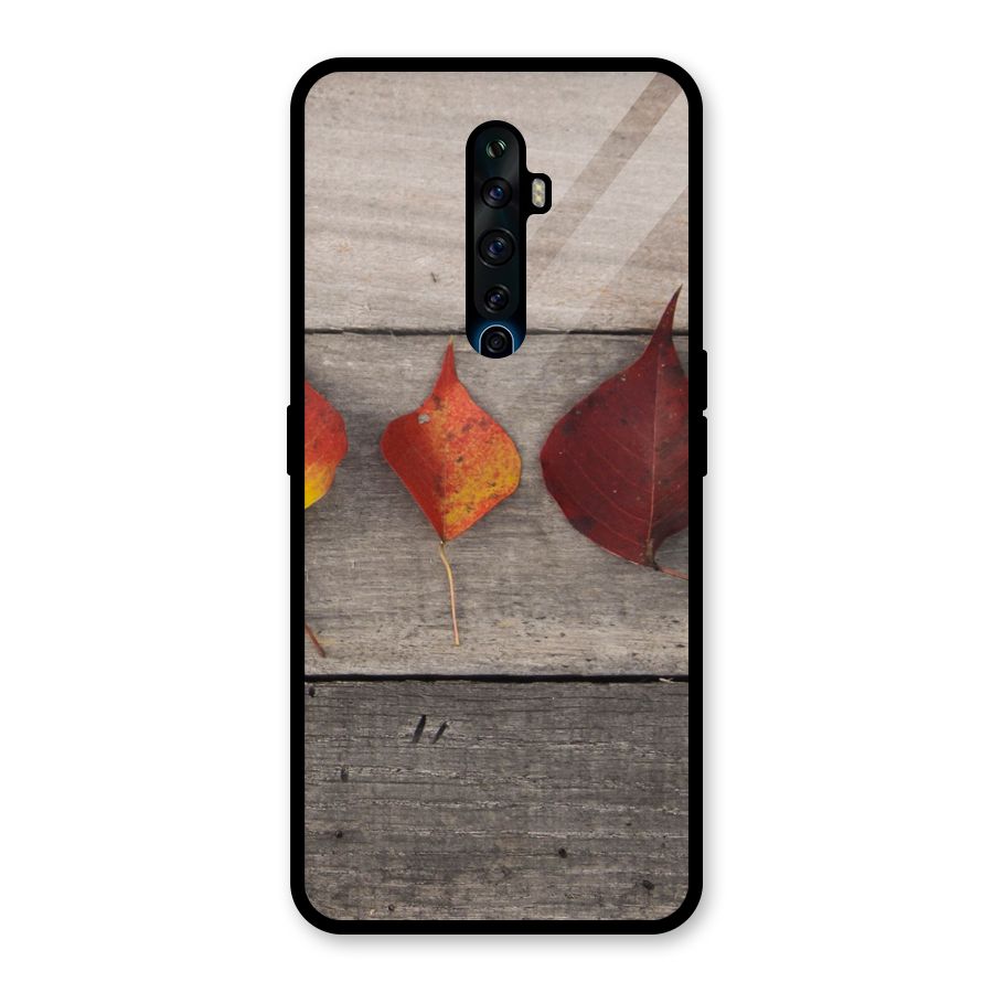 Beautiful Wood Leafs Glass Back Case for Oppo Reno2 F