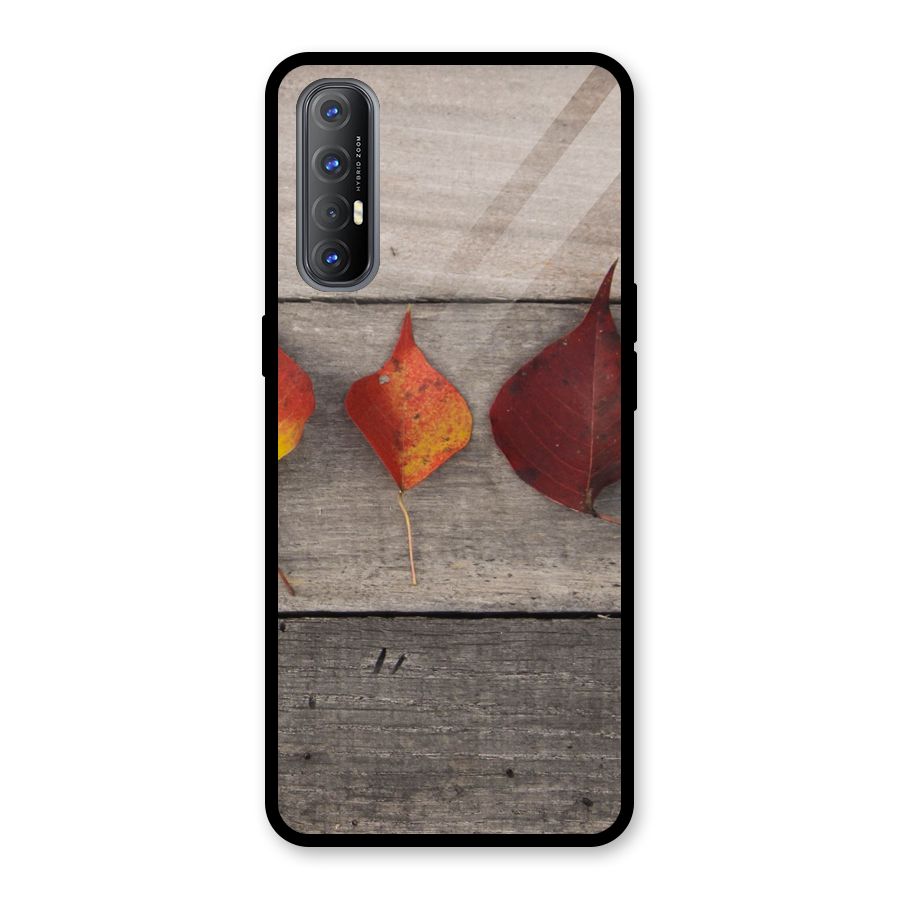 Beautiful Wood Leafs Glass Back Case for Oppo Reno3 Pro