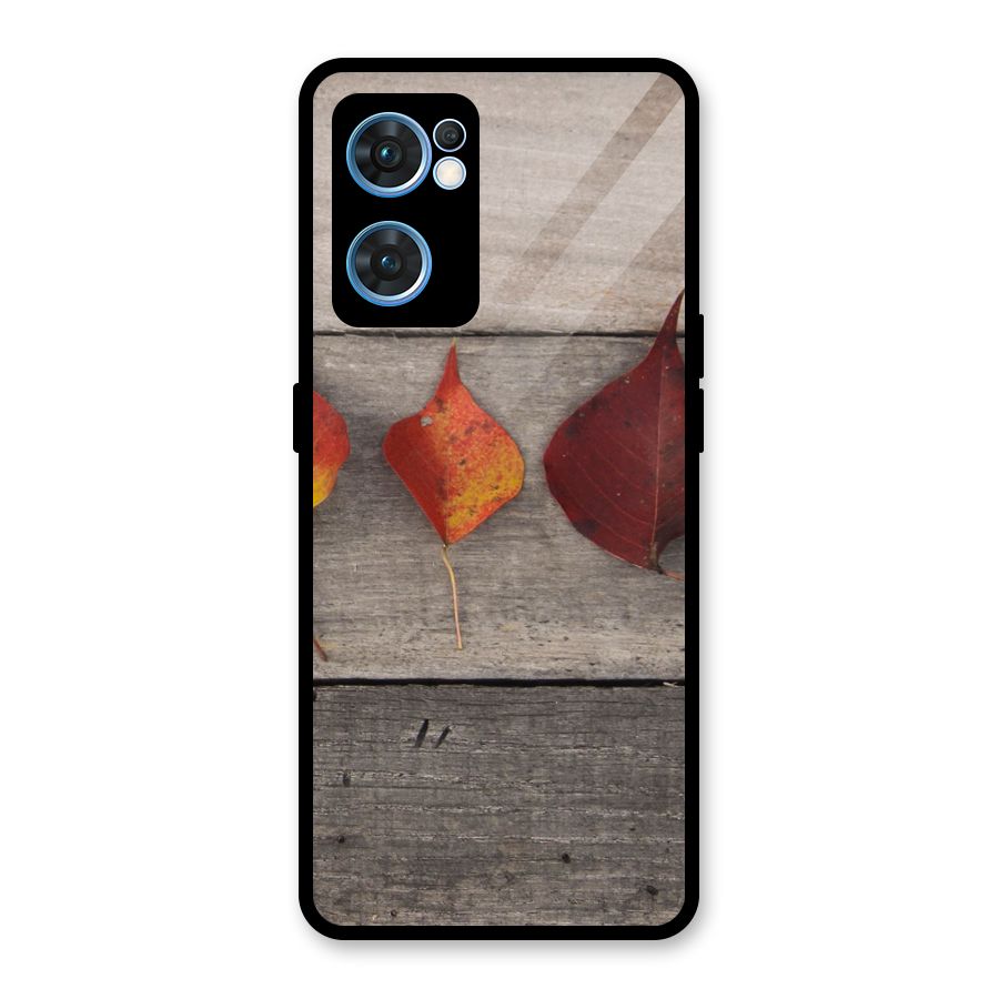 Beautiful Wood Leafs Glass Back Case for Oppo Reno7 5G