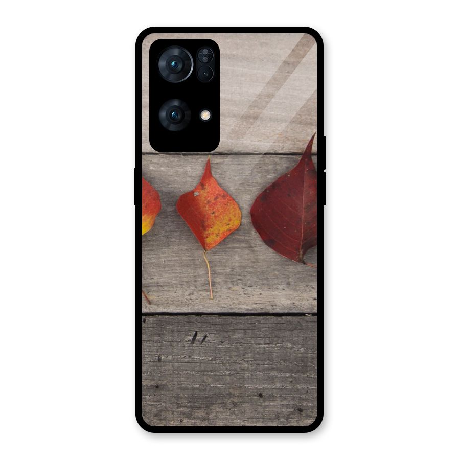 Beautiful Wood Leafs Glass Back Case for Oppo Reno7 Pro 5G