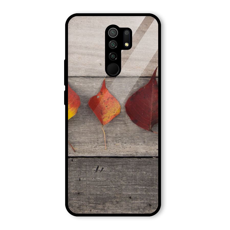 Beautiful Wood Leafs Glass Back Case for Poco M2
