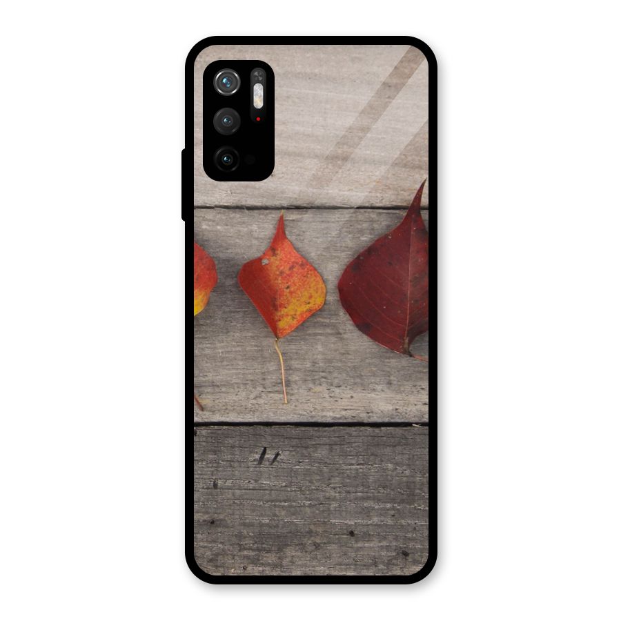 Beautiful Wood Leafs Glass Back Case for Poco M3 Pro 5G