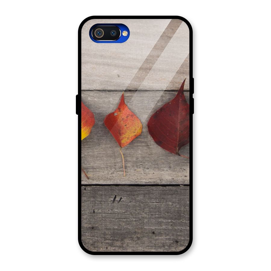 Beautiful Wood Leafs Glass Back Case for Realme C2