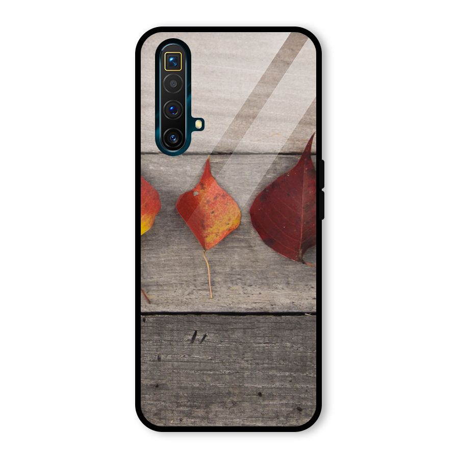 Beautiful Wood Leafs Glass Back Case for Realme X3