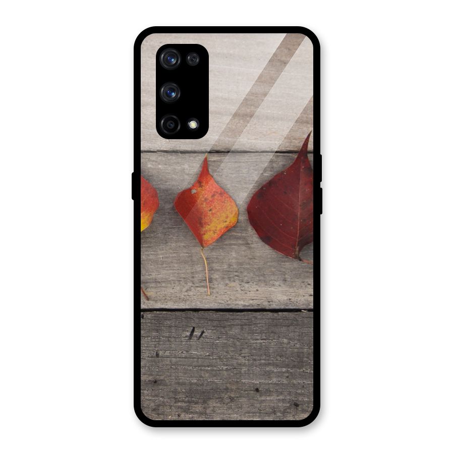 Beautiful Wood Leafs Glass Back Case for Realme X7 Pro