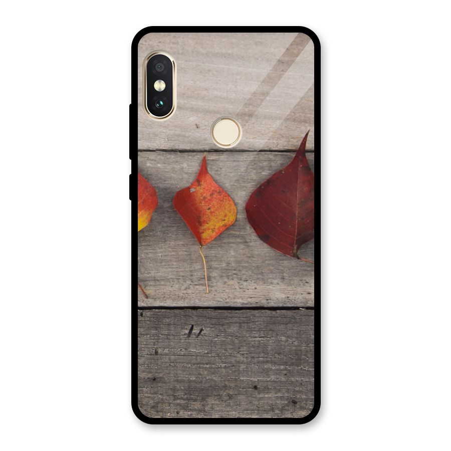Beautiful Wood Leafs Glass Back Case for Redmi Note 5 Pro