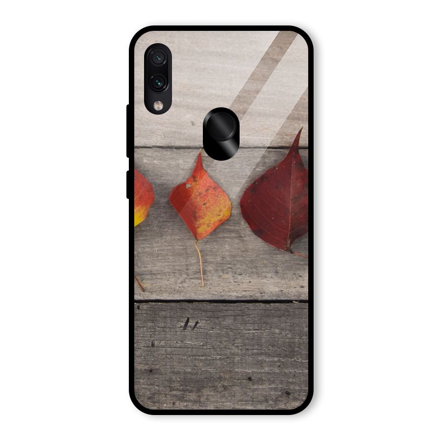 Beautiful Wood Leafs Glass Back Case for Redmi Note 7S