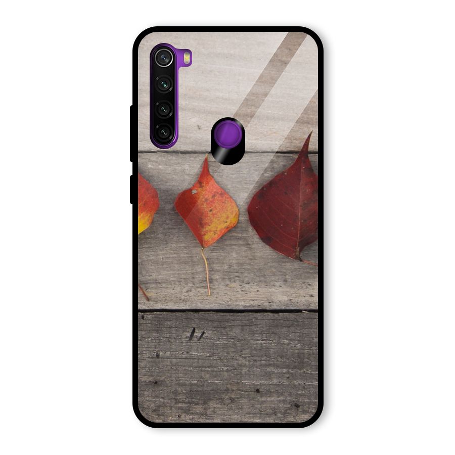 Beautiful Wood Leafs Glass Back Case for Redmi Note 8