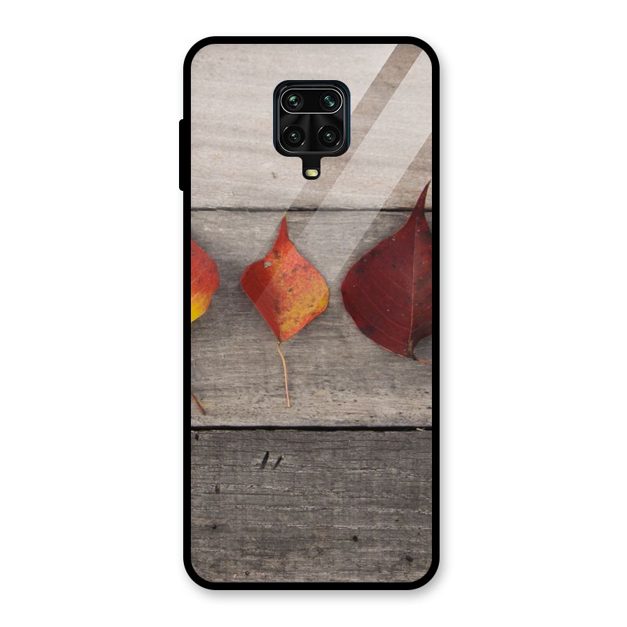 Beautiful Wood Leafs Glass Back Case for Redmi Note 9 Pro