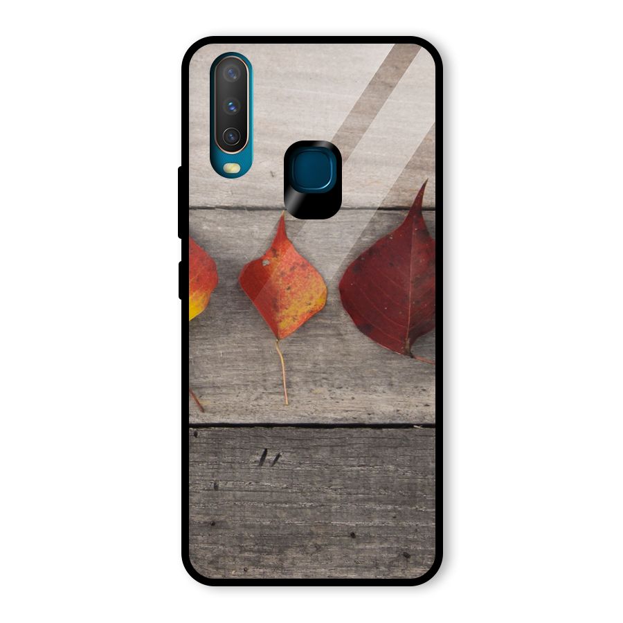 Beautiful Wood Leafs Glass Back Case for Vivo U10