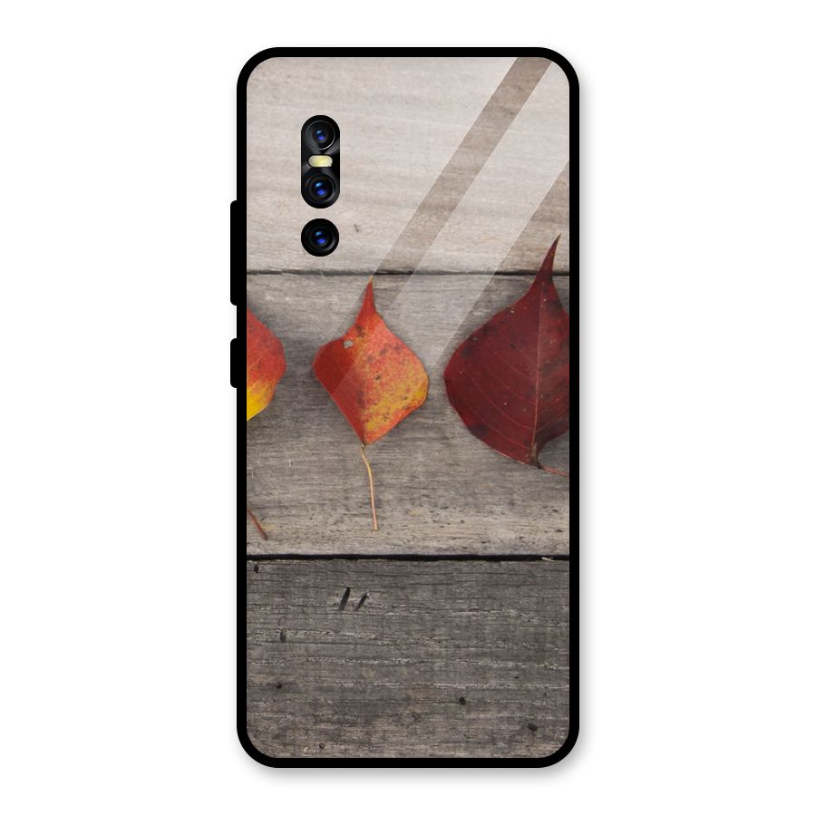 Beautiful Wood Leafs Glass Back Case for Vivo V15 Pro