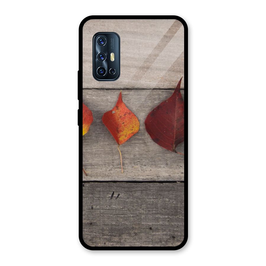 Beautiful Wood Leafs Glass Back Case for Vivo V17