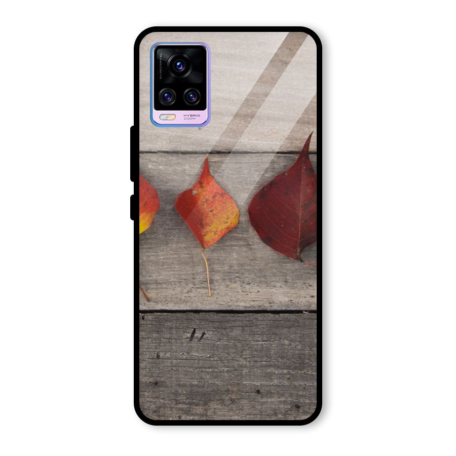 Beautiful Wood Leafs Glass Back Case for Vivo V20 Pro