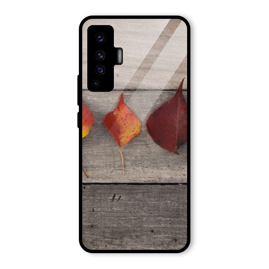Beautiful Wood Leafs Glass Back Case for Vivo X50