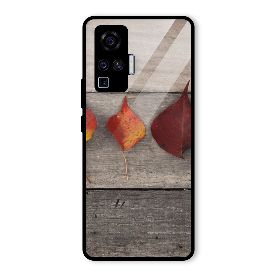 Beautiful Wood Leafs Glass Back Case for Vivo X50 Pro