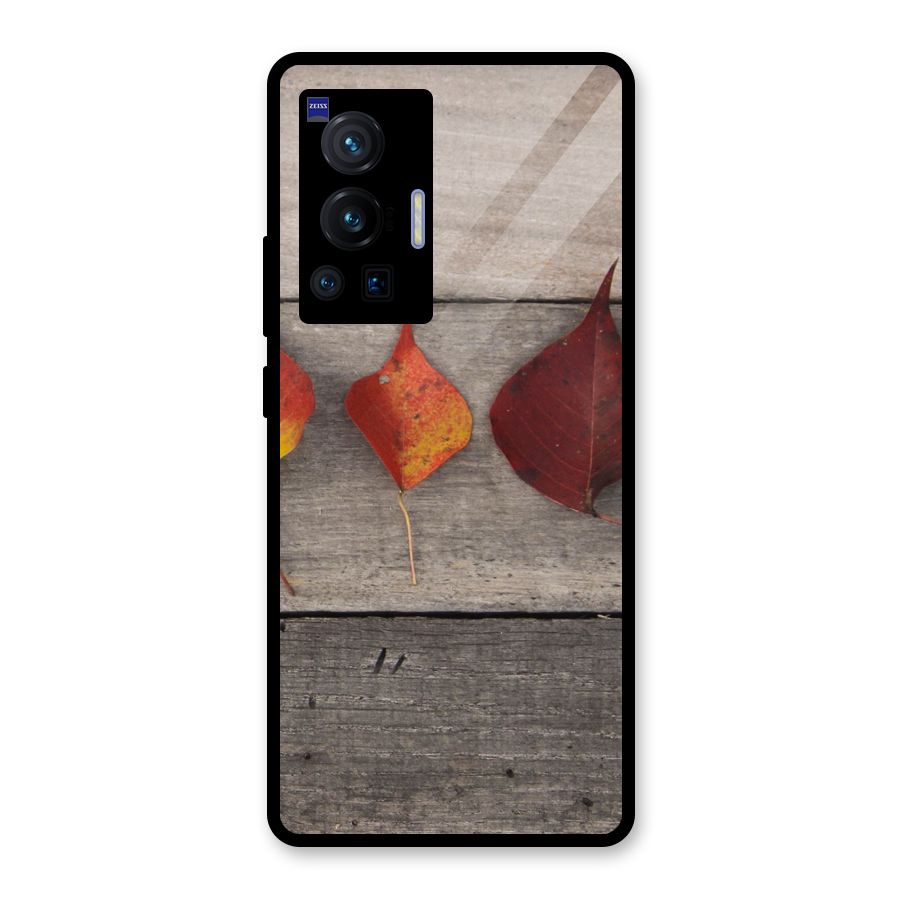 Beautiful Wood Leafs Glass Back Case for Vivo X70 Pro