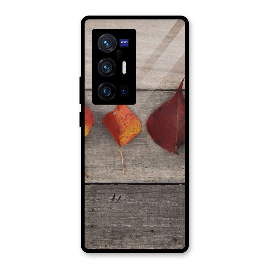 Beautiful Wood Leafs Glass Back Case for Vivo X70 Pro Plus