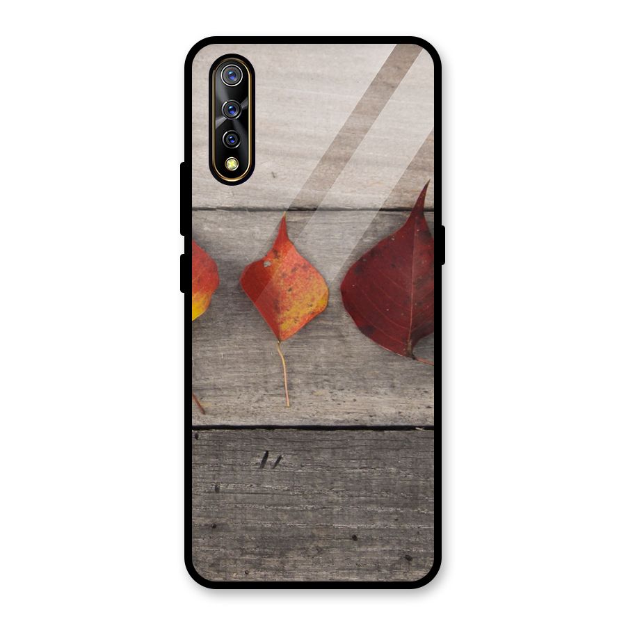 Beautiful Wood Leafs Glass Back Case for Vivo Z1x