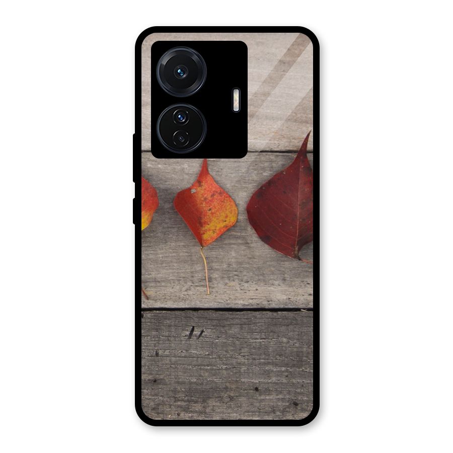 Beautiful Wood Leafs Glass Back Case for Vivo iQOO Z6 Pro