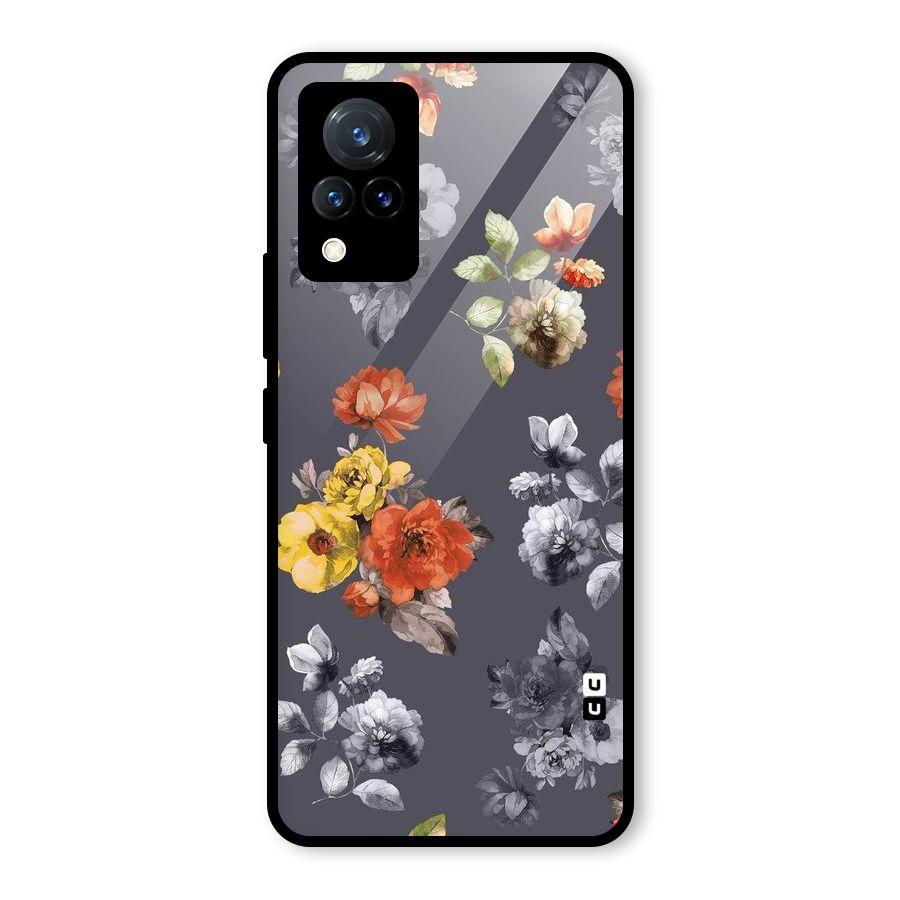 Beauty Art Bloom Glass Back Case for Vivo V21 5G