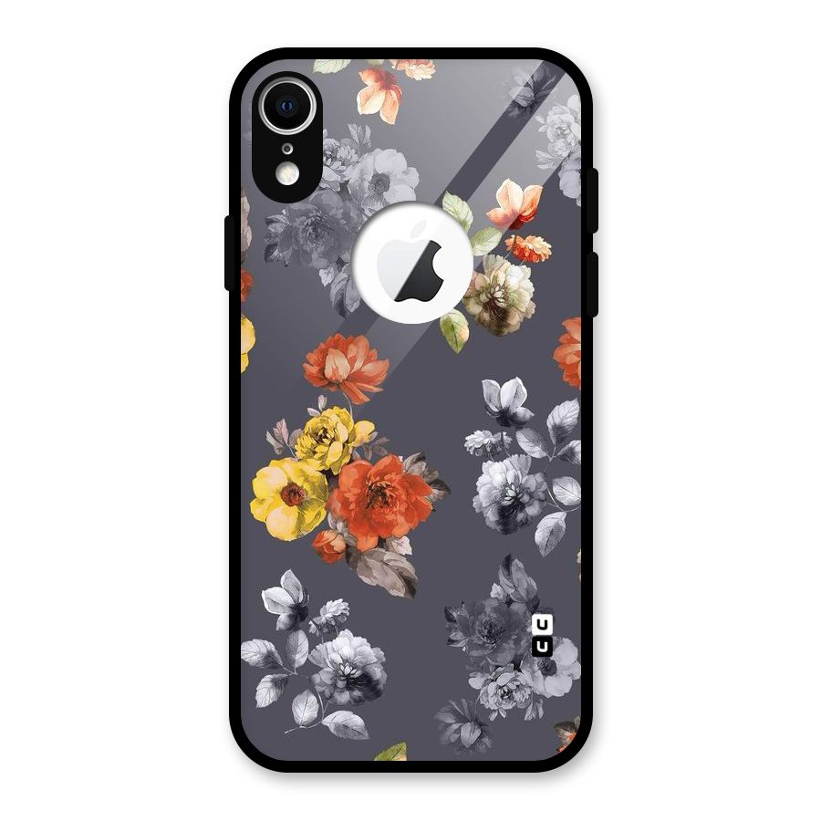 Beauty Art Bloom Glass Back Case for iPhone XR Logo Cut