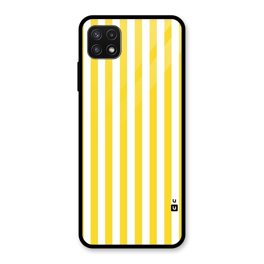 Beauty Color Stripes Glass Back Case for Galaxy A22 5G