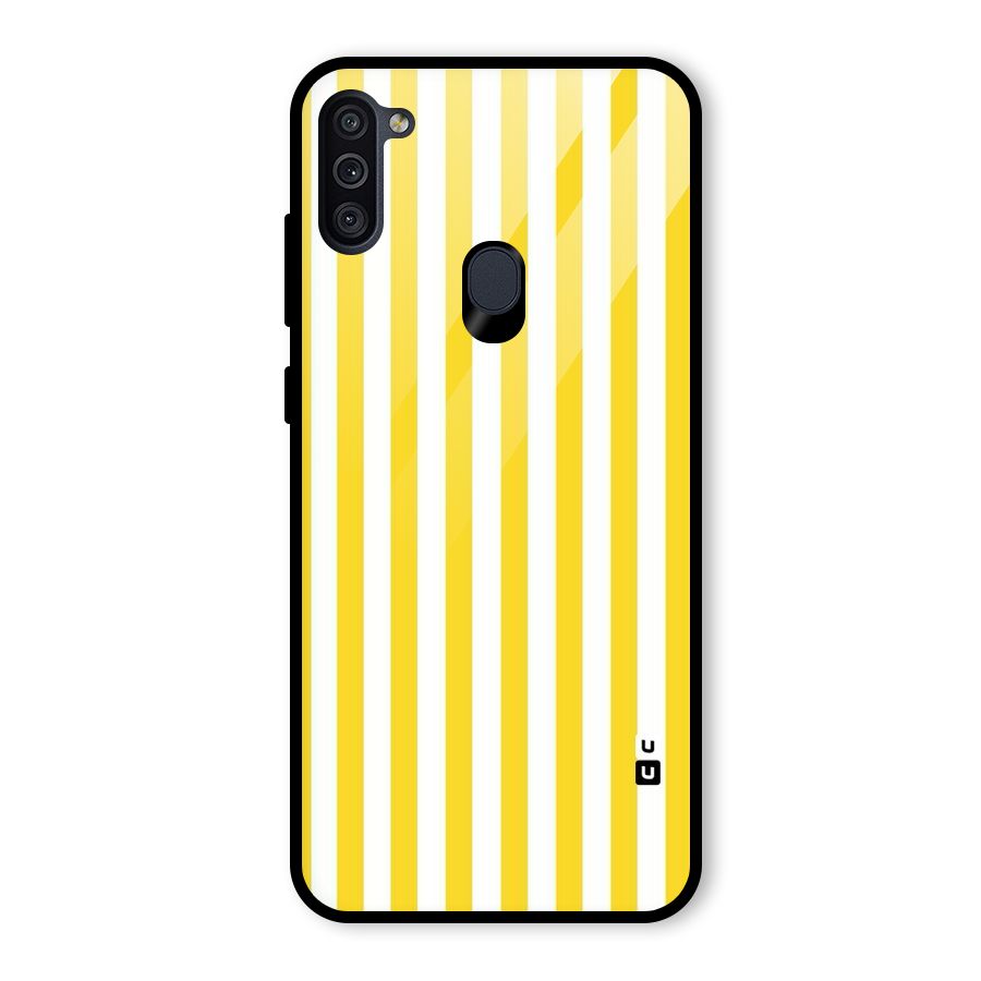 Beauty Color Stripes Glass Back Case for Galaxy M11